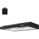 CIARRA Unterbauhaube VM6903DB, 60 cm Dunstabzugshaube mit 220 m³/h, Energieeffizienz A+, 3 Stufen, Umluft/Abluft, leise 61 dB, LED-Beleuchtung