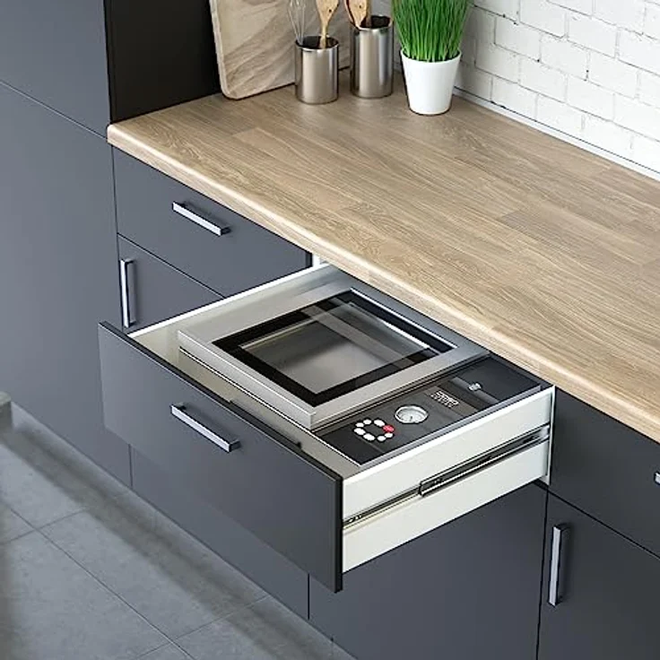 Caso VacuChef Slim-Line - Kammervakuumierer aus Edelstahl, Ultra flaches Design, starke Vakuumpumpe 72 Liter-Minute, inkl. 30 Profi Folienbeutel – Bild 7