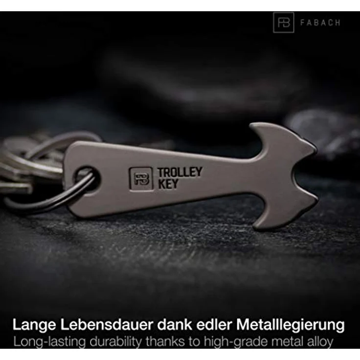 FABACH 2 Black Trolley Key Einkaufswagenlöser - Ersetzt Einkaufswagenchip, Einkaufschip - Schlüsselanhänger aus Metall für Key Organizer und Schlüsselbund - Kein Steckenbleiben im Einkaufswagen – Bild 4
