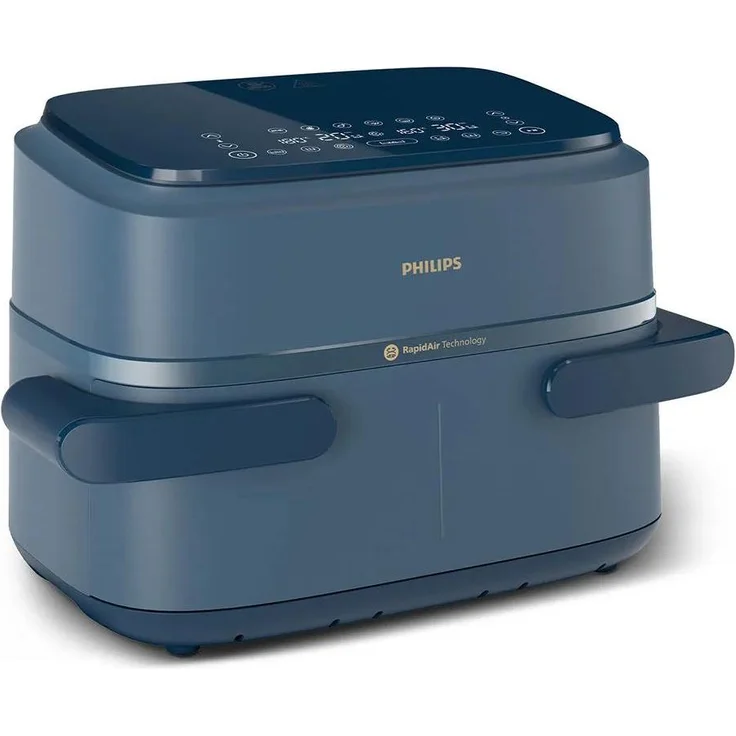 Philips 1000 Series Heißluftfritteuse, 7,1 l mit Rapid Air Technologie, 40 °C - 200 °C, für gleichzeitige Zubereitung von zwei Mahlzeiten