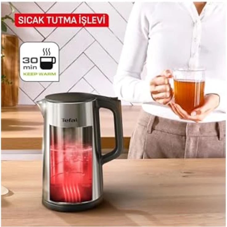 Tefal Selezione, Wasserkocher, Silber und Schwarz, prüffähiger und kabelloser Design-Wasserkocher – Bild 7