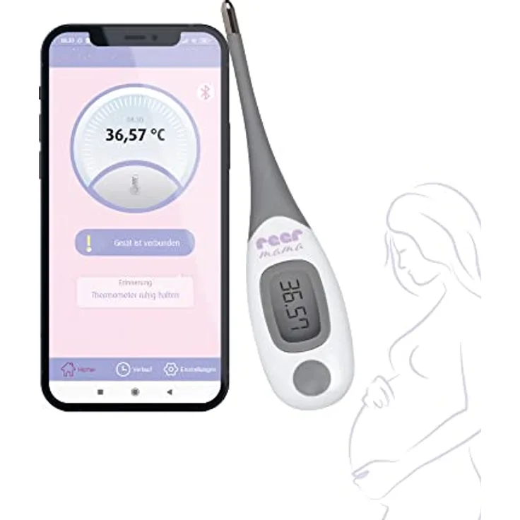reer mama Basalthermometer - Fieberthermometer zur Zykluskontrolle, für Frauen mit Kinderwunsch