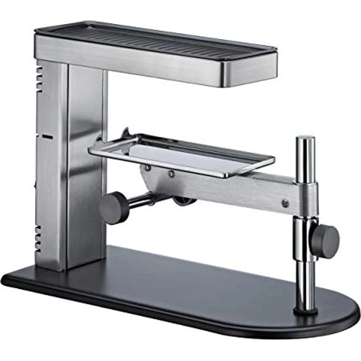 SPRING Raclette Ofen | Schweizer Raclette-Gerät | Edelstahl | stufenlos höhenverstellbar | mit antihaftbeschichteter Grillplatte | inklusive Käseschaber | Käse Schmelzer | 36×17×25cm – Bild 3