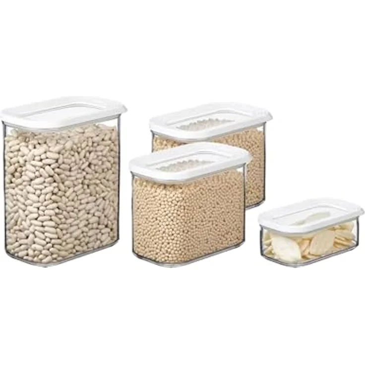 Mepal Modula Vorratsdosen Set 4-teilig, luftdicht & stapelbar, 1x 425 ml, 2x 1000 ml, 1x 1500 ml, spülmaschinengeeignet, Nordic White – Bild 4