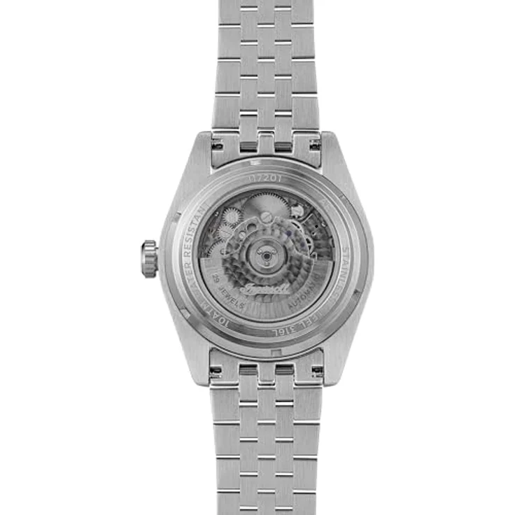 Ingersoll Die Rider, 52 mm automatische Herrenuhr mit rosa Zifferblatt und silberfarbenem Edelstahlarmband - I17201, wasserdicht bis 50 m – Bild 2