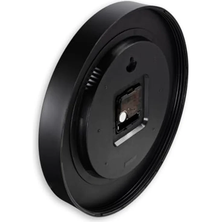 Hama Wanduhr "Santorini", geräuscharm, Ø 30cm, Schwarz, mit Thermo- und Hygrometer – Bild 4