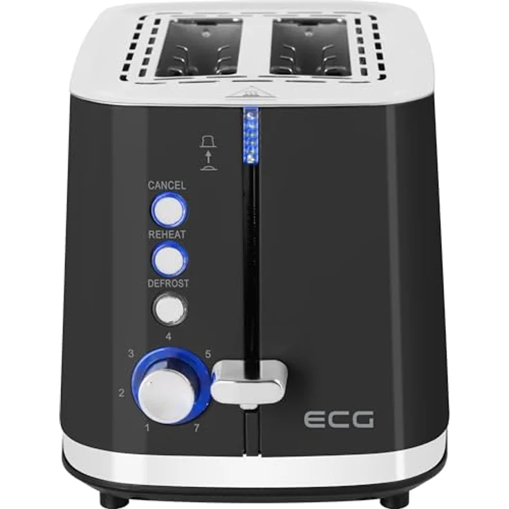 ECG ST 2766 Vintage Nero Toaster mit schwarzen Edelstahl und 7 Heizintensitätsstufen – Bild 5