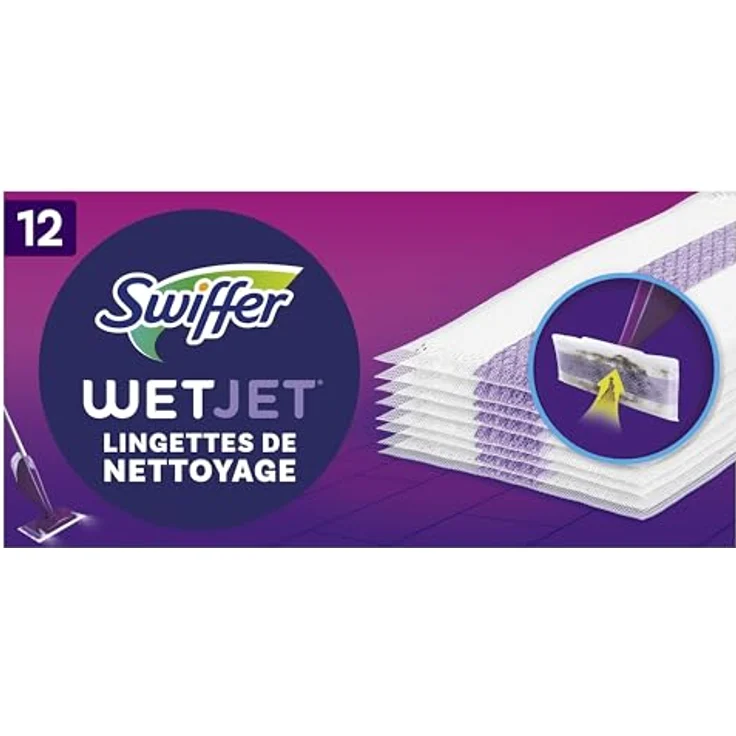 Procter & Gamble Swiffer WetJet Nachfüllpackungen, Bodenwischer-Set für verschiedene Oberflächen, hygienisch und staubbindend – Bild 1