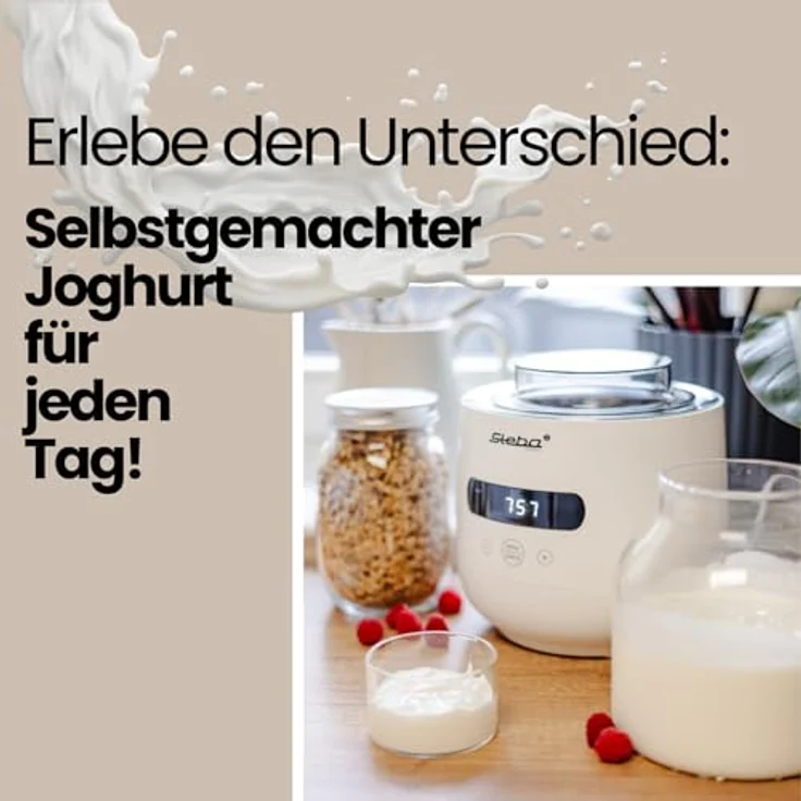 Steba Joghurtbereiter JM4 FERMENT, 2-Portionsbehälter, 2-Liter Glas für Joghurt und Frischkäse – Bild 7