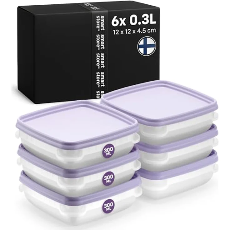 SmartStore Frischhaltedosen 0.3L 6er Set, BPA-frei, mikrowellengeeignet, Kühlschrank- und Gefrierschrank-Organizer – Bild 1