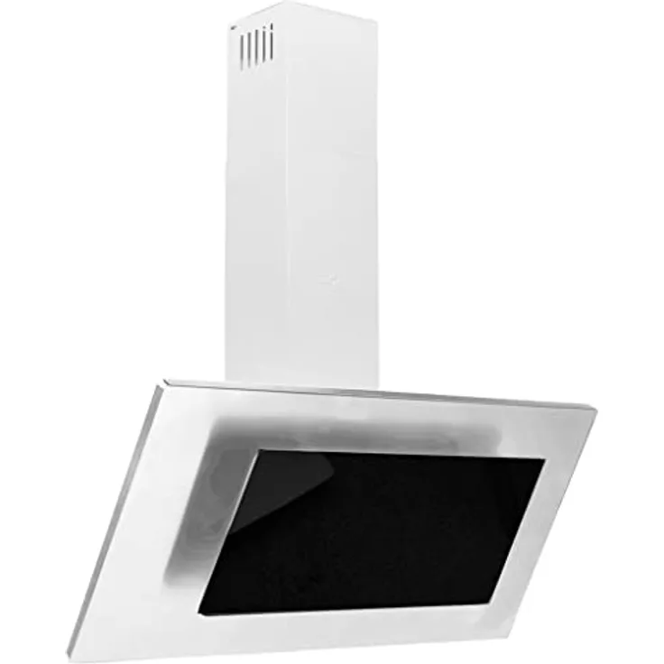 vidaXL Dunstabzugshaube 90 cm, Edelstahl und Hartglas, geräuscharm mit 3 Geschwindigkeitsstufen und LED-Lampen, Silber