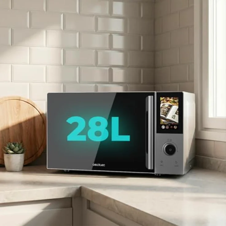 Cecotec Mikrowelle Convection 2800 Touch, 28L, 900 W, Grillfunktion und Heißluft, 8 Programme, 60-Minuten-Timer, Kindersicherung – Bild 2