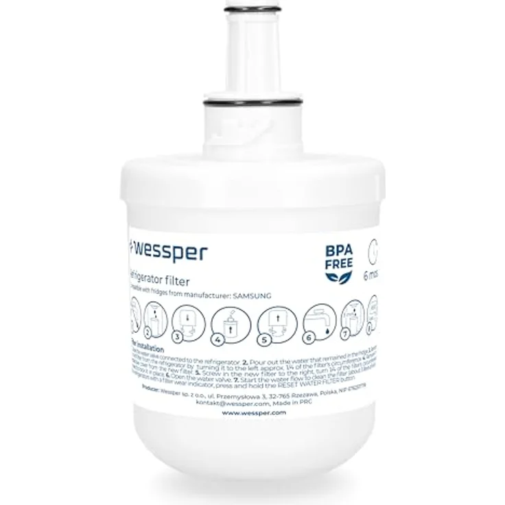 Wessper® Kühlschrank Wasserfilter Ersatz für Samsung Aqua-Pure Plus, kompatibel mit DA29-00003G/B/A, hohe Filtrationsleistung, langlebig und einfach zu installieren – Bild 2