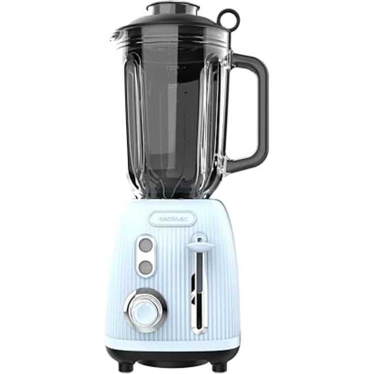 Cecotec Standmixer Retro Power Black Titanium RetroBlue, 1200 W, 1,5 L Glasbehälter, einstellbare Geschwindigkeit, 4 Klingen mit schwarzer Titanbeschichtung, 100% Kupfermotor – Bild 2