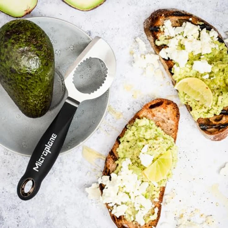 Microplane 3in1 Profi Avocado Schneider in hochwertigem Edelstahl - Küchenschneider für frische Avocado, Entkerner und sicherer Fruchtfleisch-Schneider – Bild 5