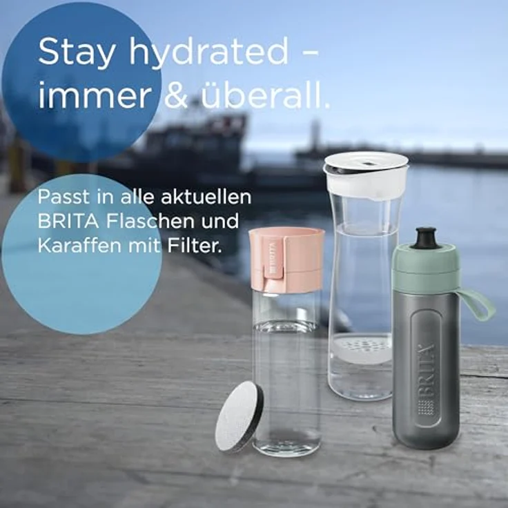 BRITA Wasserfilterkartusche MicroDisc im 3er Pack, Kartuschen für alle BRITA fill&go Trinkflaschen und fill&serve Karaffen zur Reduzierung von geschmacksstörenden Stoffen im Leitungswasser – Bild 3