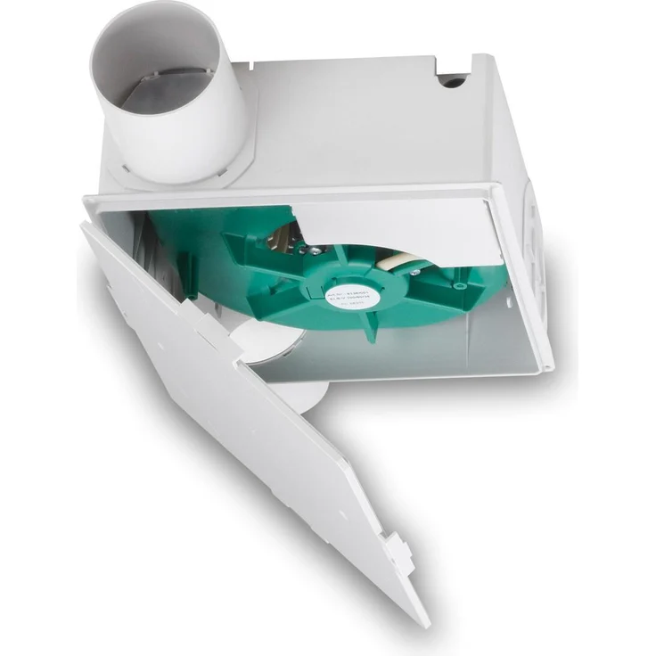 Helios HELI SVV 80 SlimVent, flacher Radial Rohrventilator, DN 80, bis 110 m³/h, wartungsfreier Energiesparmotor, schlagfestes Kunststoffgehäuse, drei Leistungsstufen