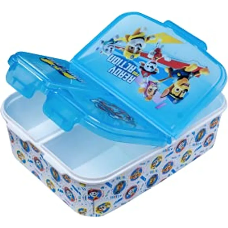 Paw Patrol Kinder Premium Brotdose Lunchbox Frühstücks-Box Vesper-Dose mit 3 Fächern One Team