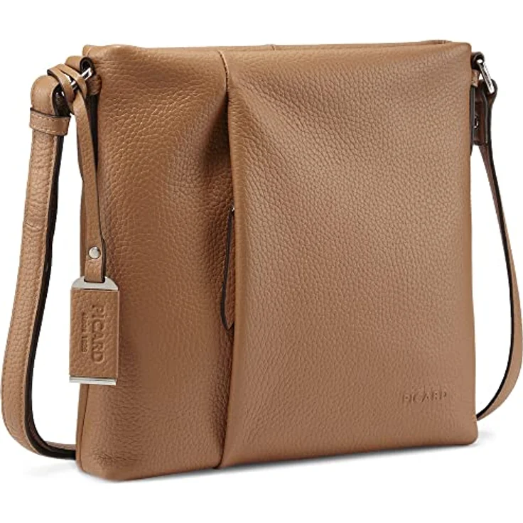 Picard Pure, Schultertasche aus Premium Rindsleder, braun, mit verdeckter Zippertasche – Bild 4