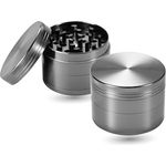 2er Set Grinder - Edelstahl - Crusher für Kräuter & Gewürze als Mühle - Messerscharfes Mahlwerk