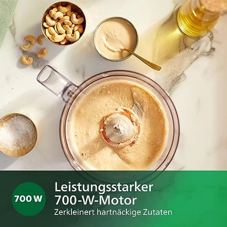 Philips HR7310/00 Foodprozessor, 700W, 3 Geschwindigkeiten, 2,1 Liter, Kunststoff, weiß – Bild 6