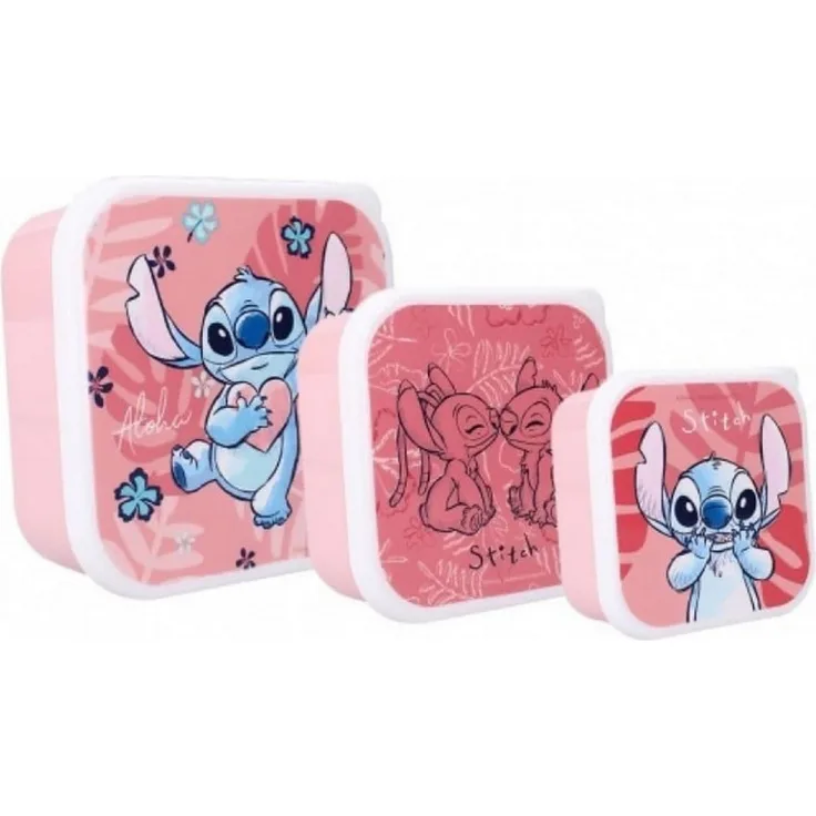 Lilo & Stitch Lunchbox Lunchset 3-in-1 Snackbox Lunchpaket Butterbrotbox, robuste Aufbewahrungsbox in beliebtem Design, ideal für Schule und Unterwegs - Preisvergleich