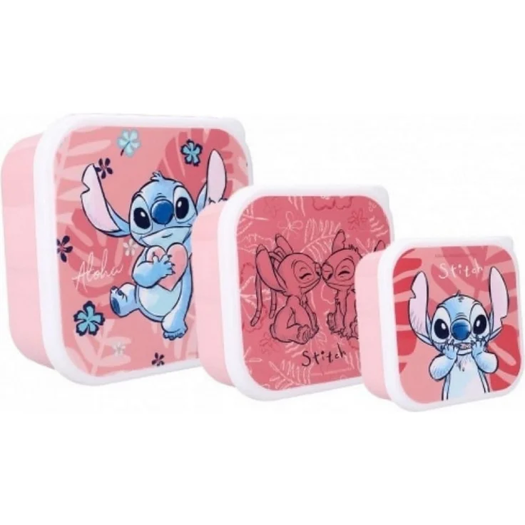 Lilo & Stitch Lunchbox Lunchset 3-in-1 Snackbox Lunchpaket Butterbrotbox, robuste Aufbewahrungsbox in beliebtem Design, ideal für Schule und Unterwegs - Preisvergleich