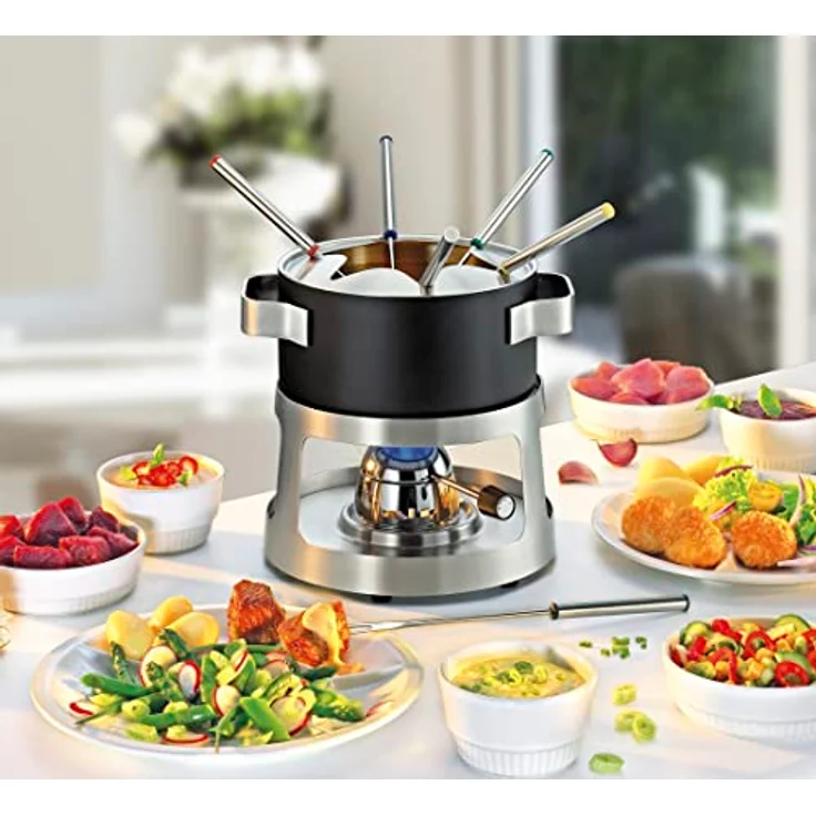 Spring Fondue-Garnitur ANDERMATT , Ø 18 cm , Fondueset für alle Herdarten inkl. Induktion geeignet , Das Fondue-Set ist sowohl für Käse- als auch für Schokoladenfondue geeignet – Bild 2