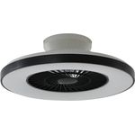 Lindby Paavo, Deckenventilator mit dimmbarem LED-Licht, Fernbedienung und Tuya App, schwarz-weiß, Ø60 cm, 39W, 3900lm
