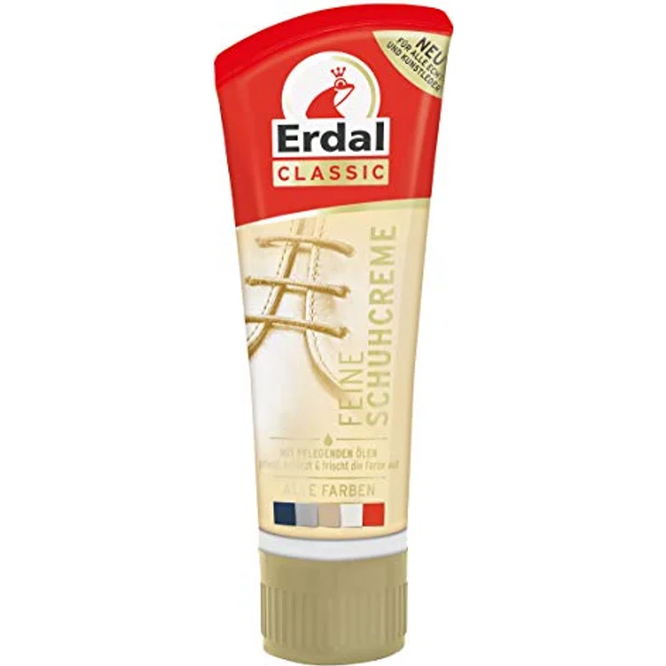 Erdal Feine Schuhcreme alle Farben, Tubencreme für Glattlederschuhe, mit echtem Mandelöl, farblos, 7er Pack (7 x 75 ml) – Bild 2
