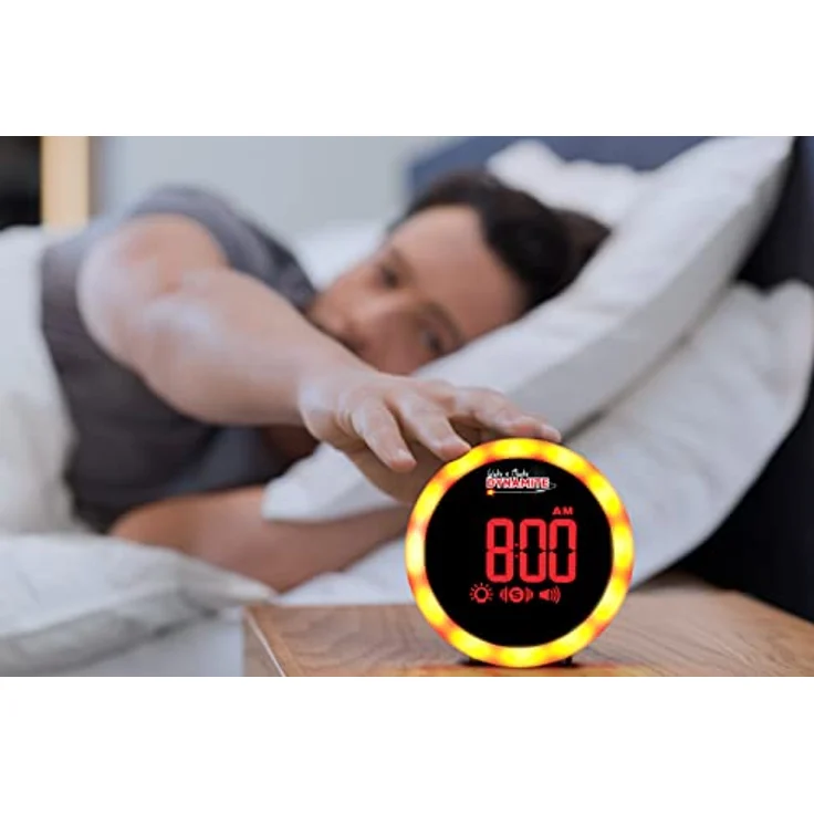 Geemarc Wake'n Shake Dynamite, Wecker mit Lautstärke 85 dB, Sensor-Sitzkissen 36 x 36 cm, Alarmfunktionen und Funkfrequenz 433,92 MHz – Bild 4