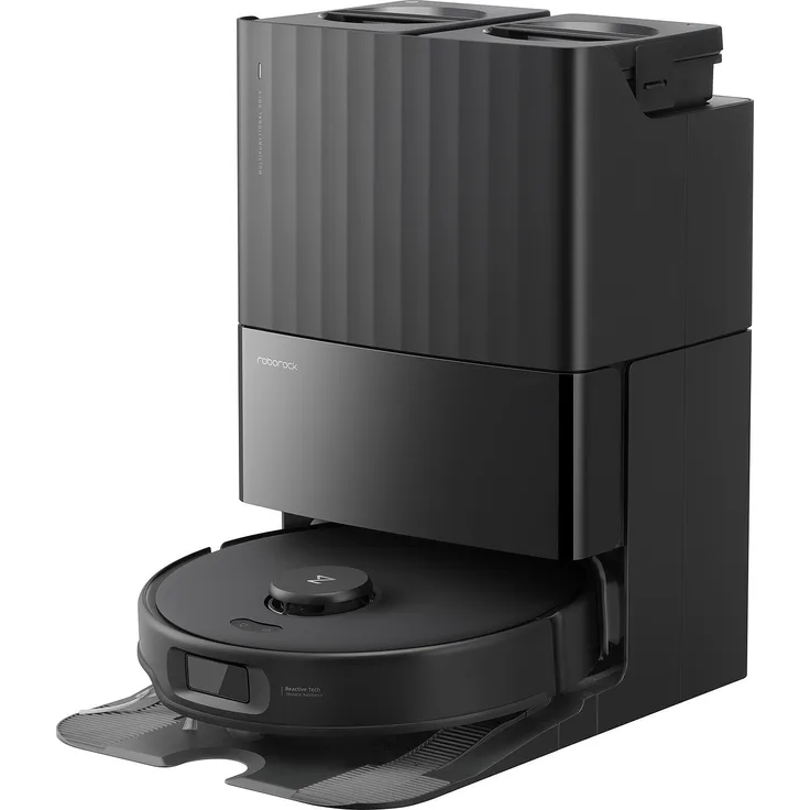 Roborock QREVO EDGE 5in1 Staubsauger Roboter, Schwarz, 18500Pa Saugkraft, 240 Minuten Akkulaufzeit, Nasswischen, Smart Home-kompatibel
