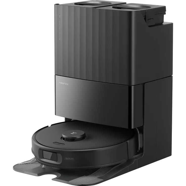 Roborock QREVO EDGE 5in1 Staubsauger Roboter, Schwarz, 18500Pa Saugkraft, 240 Minuten Akkulaufzeit, Nasswischen, Smart Home-kompatibel