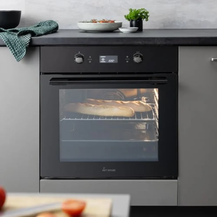 KKT KOLBE BO8015FB Pyrolyse Einbaubackofen 60 cm, 70L, Full-Black-Design, 3,2 kW, Pizzafunktion, Selbstreinigung, Umluft, Heißluft, 4-fach Wärmeschutzverglasung – Bild 3