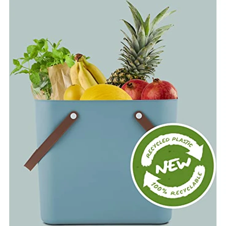 Rotho Albula Einkaufskorb, Kunststoff (PP recycelt), türkis, 25l, (40 x 23,5 x 34 cm) – Bild 2