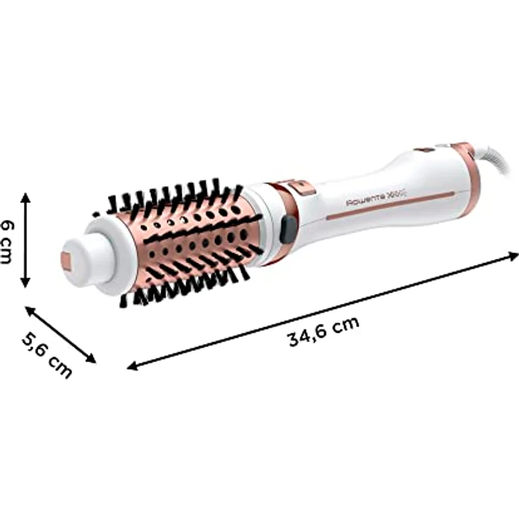 Rowenta Brush Activ Ultimate Care rotierende Warmluftbürste 2 in 1 StylingKeramikbeschichtungIonen Booster Technologie, Stylingdüse, innovative FlipFunktion, Weiß/Rosegold – Bild 2