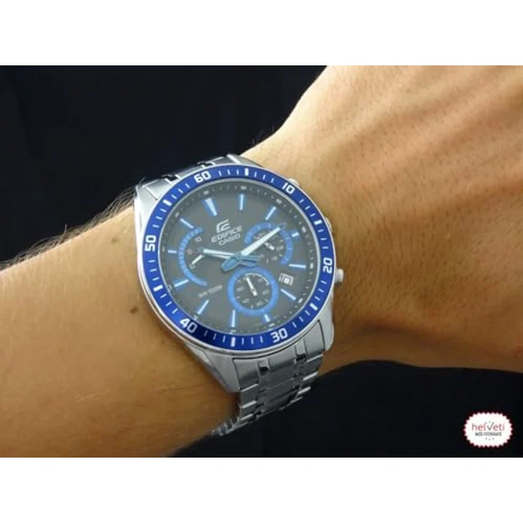 Casio Watch EFR-552D-2AVUEF Sportliche Chronograph-Uhr, silbernes Gehäuse, blaues Zifferblatt – Bild 5