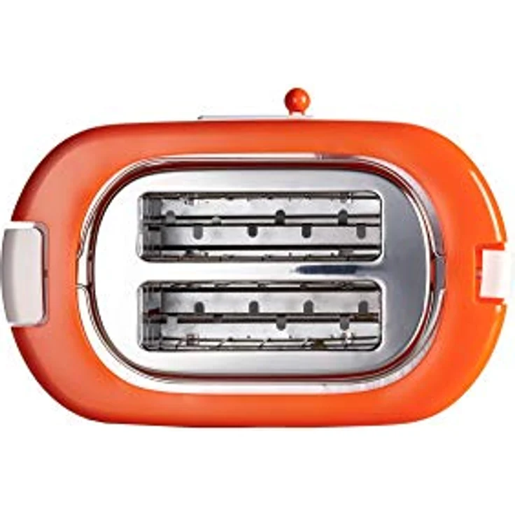 Ariete 159 Toastime Toaster 2 Scheiben mit Zange, Krümelschublade Weiß-Orange – Bild 2