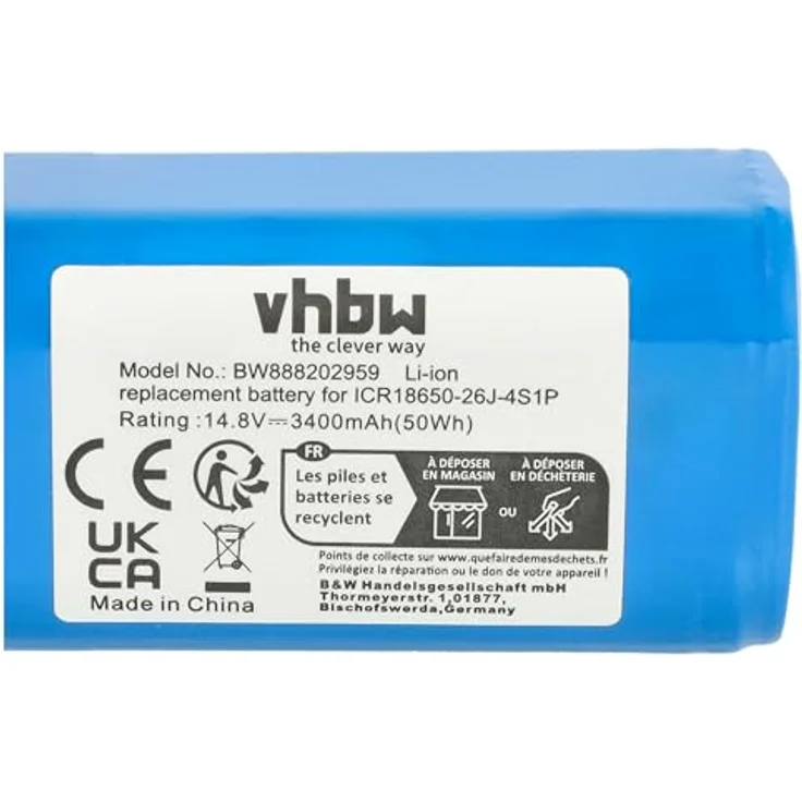 vhbw Akku Ersatz für Eufy 4INR/19/66, PA04 für Home Cleaner Heimroboter (3400mAh, 14,8V, Li-Ion) - Leistungsfähiger Austausch-Akku - 14,8 Volt, Lithium-Ion – Bild 5