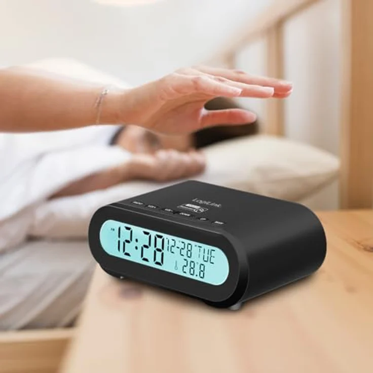 LogiLink SC0121, Radio-Wecker mit Temperaturanzeige, Einschlaf-Timer und USB Port, schwarz – Bild 2