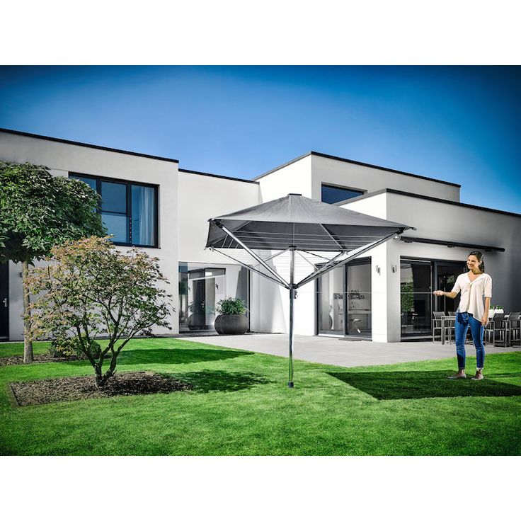 Leifheit 82100 Linoprotect 400, Wäschespinne mit Dach, Aluminium, 40 m Leine für 4 Waschladungen – Bild 20
