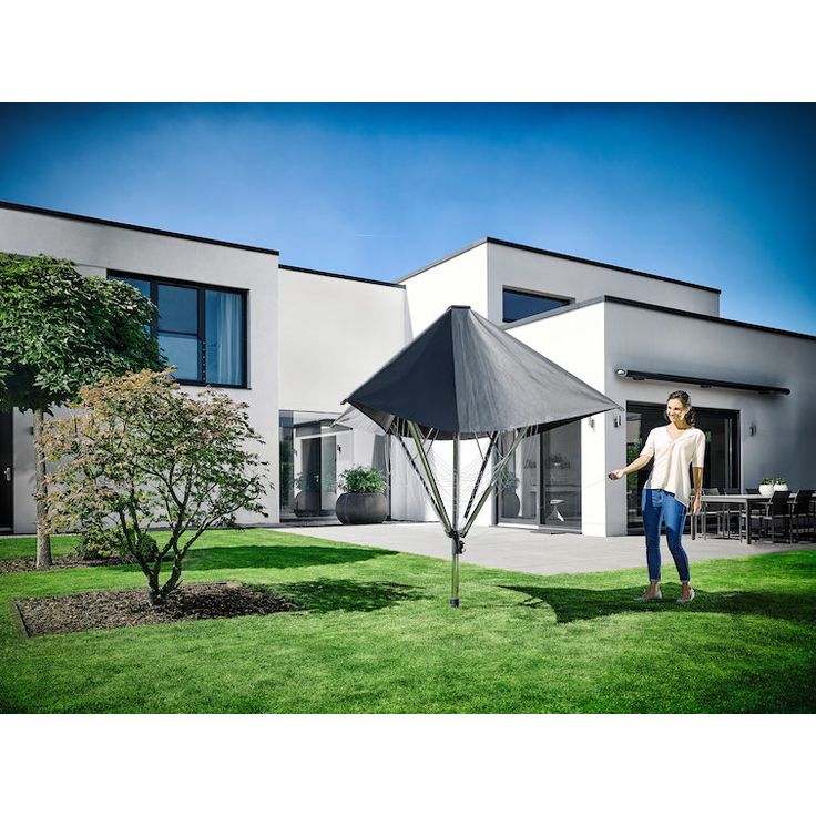 Leifheit 82100 Linoprotect 400, Wäschespinne mit Dach, Aluminium, 40 m Leine für 4 Waschladungen – Bild 12
