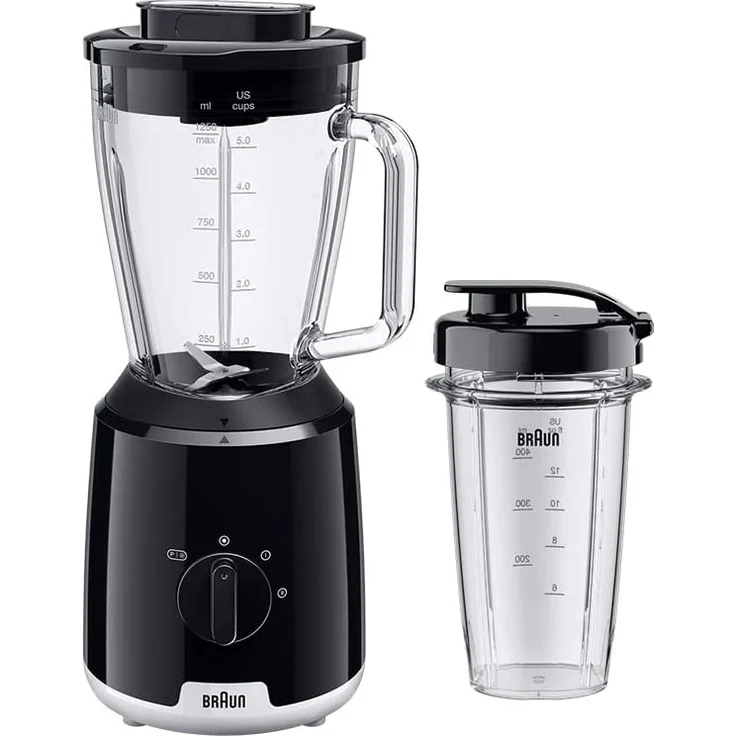 Braun PowerBlend 1 JB1051 Standmixer, 600 Watt, 1,5 Liter, 2 Geschwindigkeiten, schwarz – Bild 1