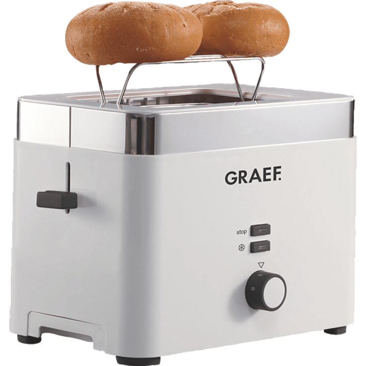 Graef TO 61 2-Schlitz-Toaster, 1000 Watt, 6 Bräunungsstufen, Kunststoff, Edelstahl, weiß – Bild 3