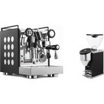 Bundle Rocket Appartamento Black (white) Siebträgermaschine + Faustino 3.1 Black Kaffeemühle