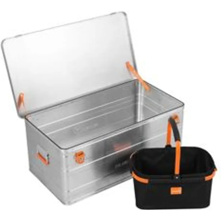 ALUBOX Alukiste B140 + Einkaufskorb schwarz
