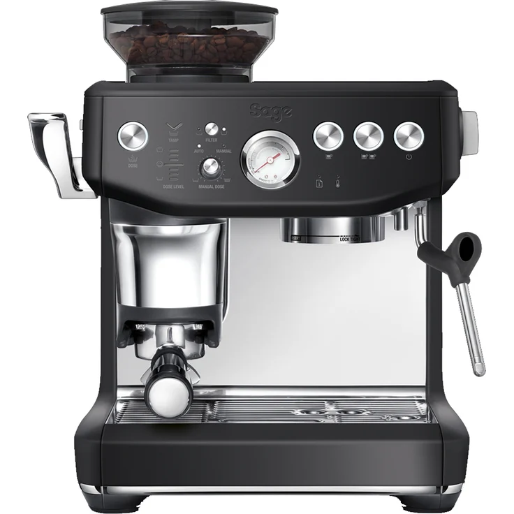 Sage SES876 BTR the Barista Express Impress Siebträgermaschine mit Mahlwerk 15 bar, PID-Temperaturregelung, black truffle – Bild 1
