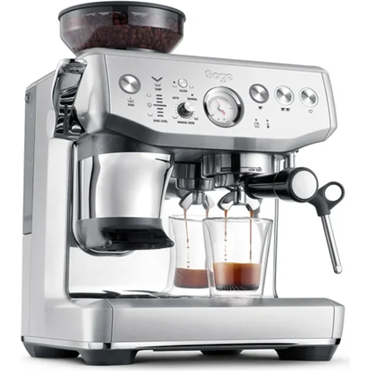Sage SES876 BSS the Barista Express Impress Siebträgermaschine mit Mahlwerk 15 bar, PID-Temperaturregelung, gebürstetes Edelstahlgrau – Bild 2