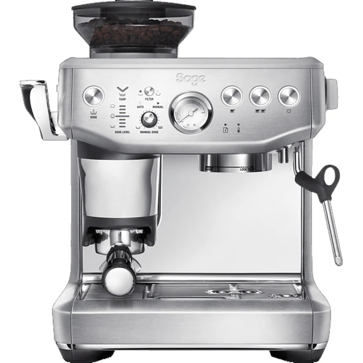 Sage SES876 BSS the Barista Express Impress Siebträgermaschine mit Mahlwerk 15 bar, PID-Temperaturregelung, gebürstetes Edelstahlgrau – Bild 1