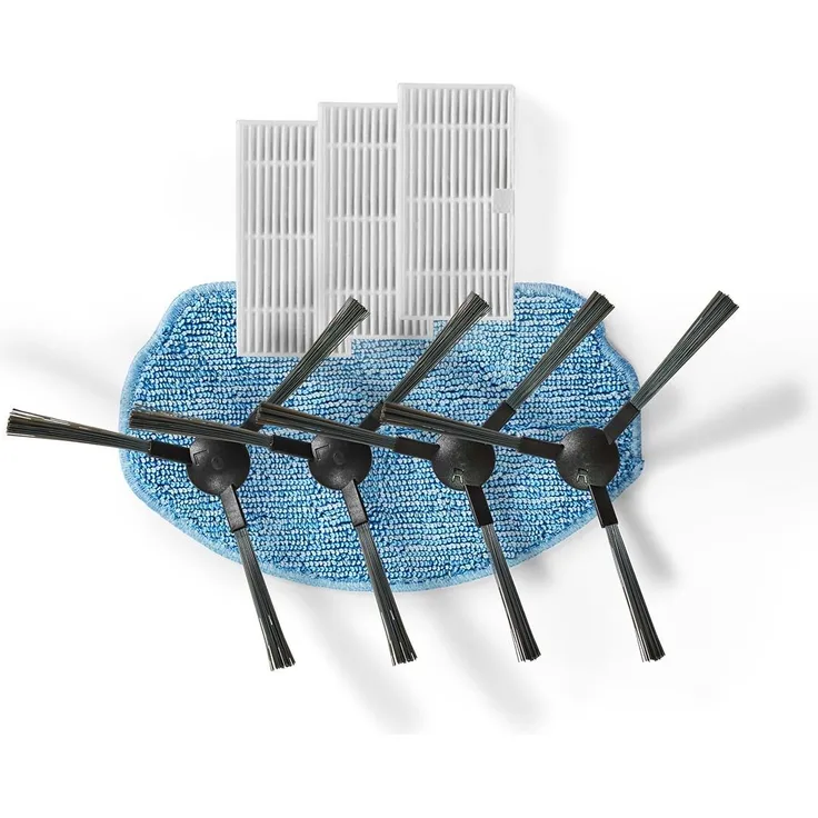 Nedis Saugroboter Ersatzteil-Set, passend für Nedis WIFIVCR001CBK, bestehend aus 3x HEPA-Filter, 4x Seitenbürsten